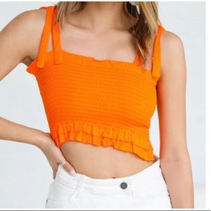 NWT • Olivaceous • Smocked Crop Top